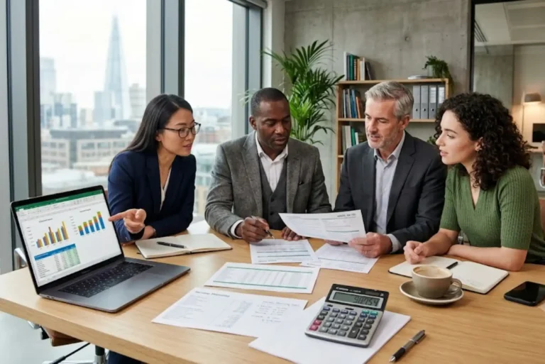 UK Tax Bracket Explained: How Income Tax Bands, Tax Allowances and Tax Liability Work UK professionals reviewing tax brackets, tax allowances and financial planning documents.