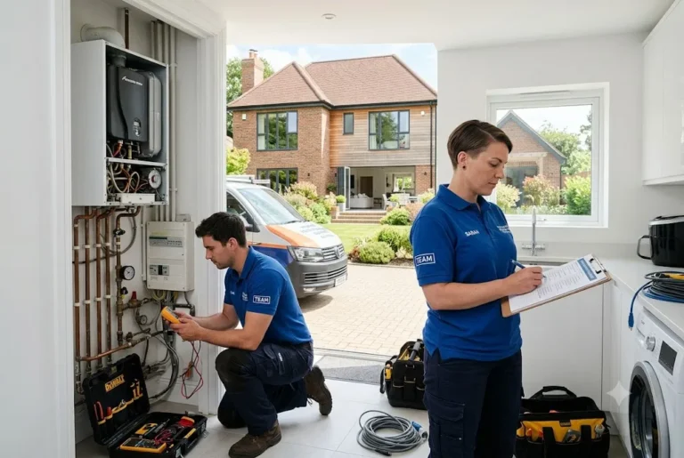 Residential property maintenance services being carried out at a UK rental home