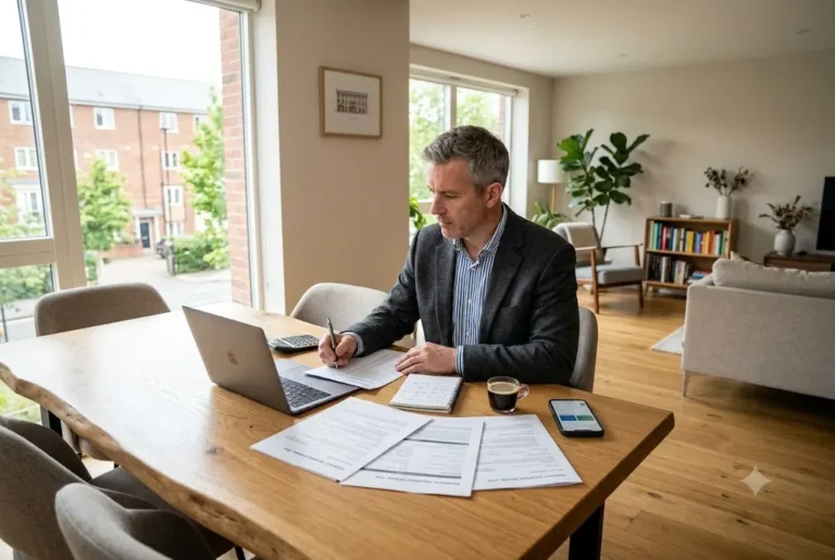 Towergate Landlord Insurance: What UK Landlords Should Know UK landlord examining landlord insurance documents for a rental property.
